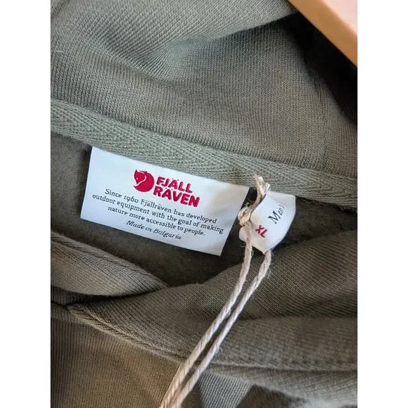 Fjällräven Classic Hoodie Mens XL Green Fleece Lined Long Sleeve Pullover NWT - Picture 3 of 5